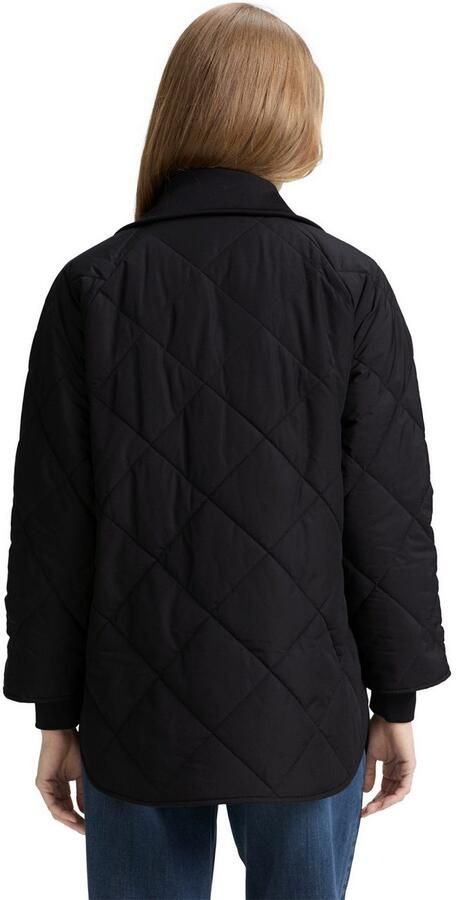 Tom Tailor Denim Relaxed fit lange gewatteerde jas met opstaande kraag - Foto 4