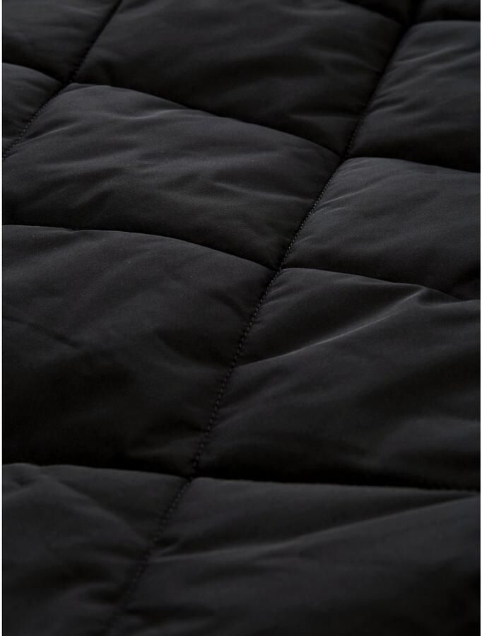 Tom Tailor Denim Relaxed fit lange gewatteerde jas met opstaande kraag