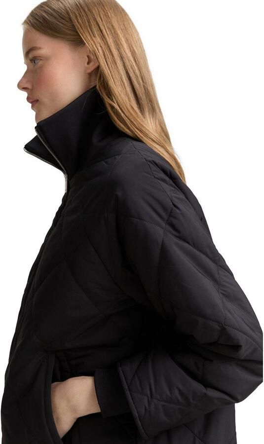 Tom Tailor Denim Relaxed fit lange gewatteerde jas met opstaande kraag - Foto 3