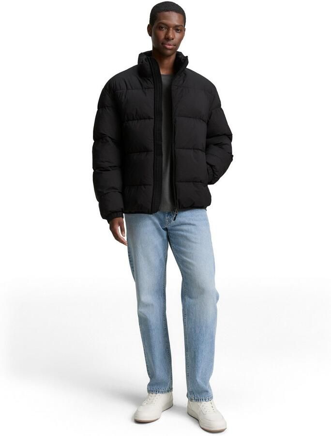 Tom Tailor Denim Regular fit gewatteerd jack met opstaande kraag