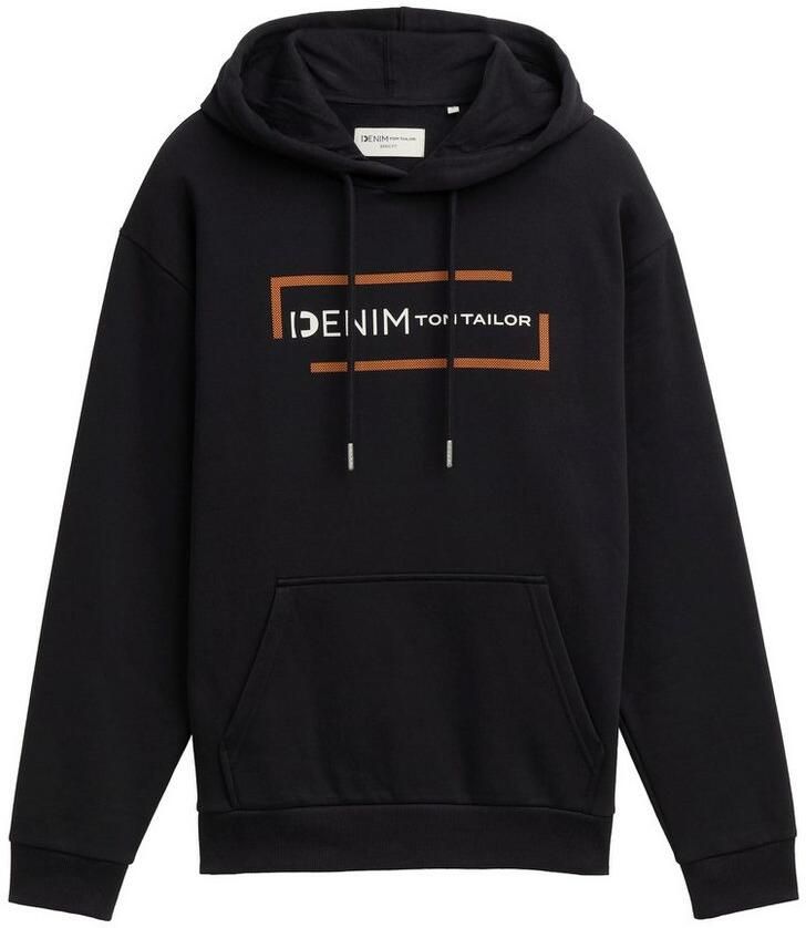 Tom Tailor Denim Regular fit hoodie van katoenmix met labelprint - Foto 2