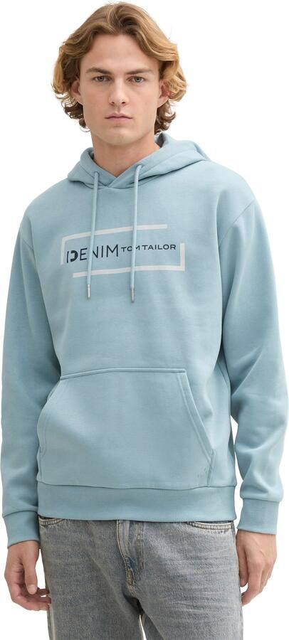 Tom Tailor Denim Regular fit hoodie van katoenmix met labelprint - Foto 5
