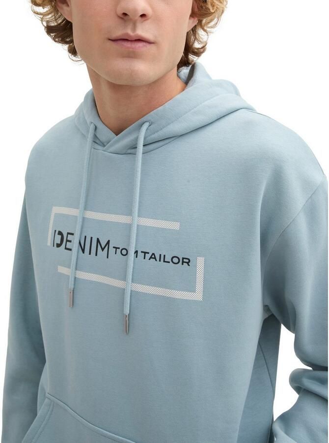 Tom Tailor Denim Regular fit hoodie van katoenmix met labelprint - Foto 2