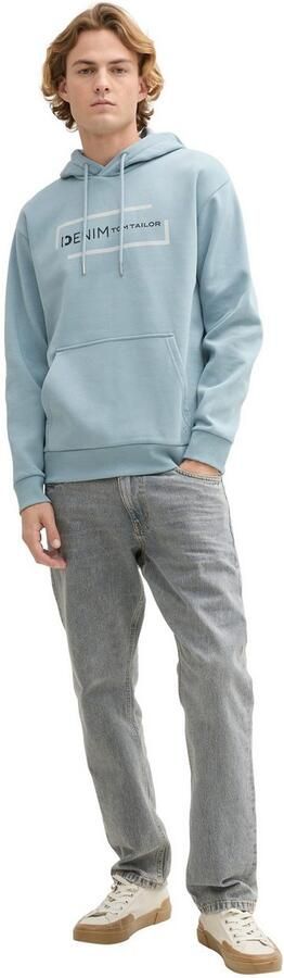 Tom Tailor Denim Regular fit hoodie van katoenmix met labelprint - Foto 4
