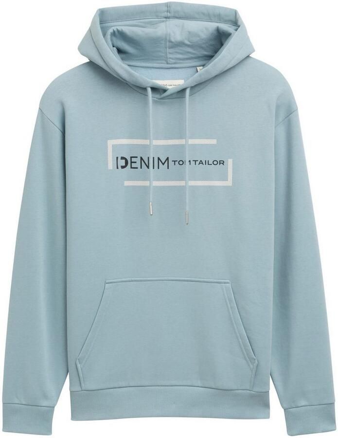 Tom Tailor Denim Regular fit hoodie van katoenmix met labelprint