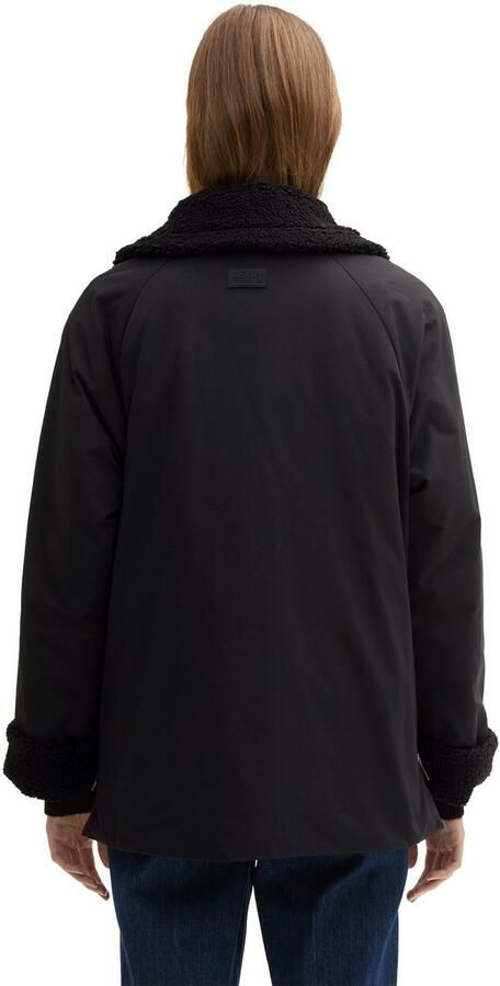 Tom Tailor Denim Regular fit jack met opgestikte klepzakken en teddybont - Foto 3