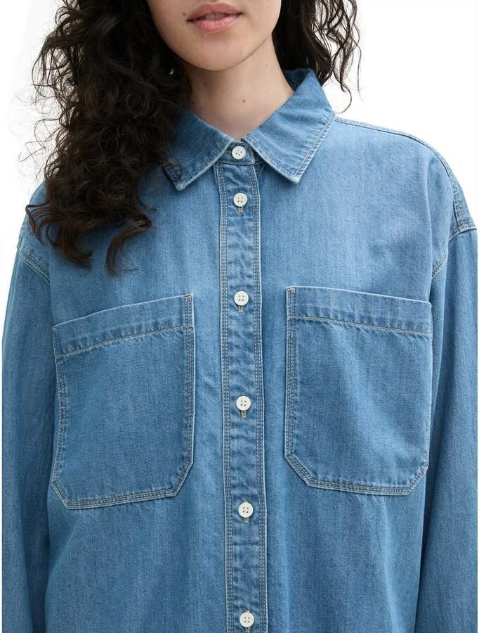 Tom Tailor Denim Jeans blouse met borstzakken
