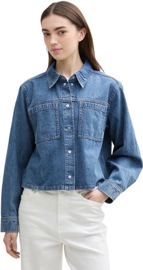 Tom Tailor Denim Boxy fit jeansoverhemd van puur katoen - Foto 6