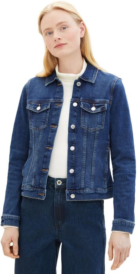 Tom Tailor Denim Jeansjack met opgestikte paspelzakken op de borst - Foto 5