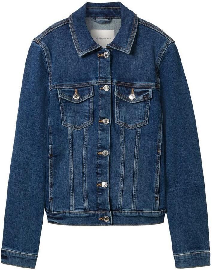 Tom Tailor Denim Jeansjack met opgestikte paspelzakken op de borst