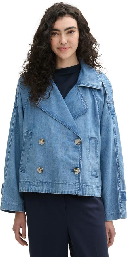 Tom Tailor Denim Jeansjack met verstelbare riemen op mouwen zoom en schouder - Foto 5