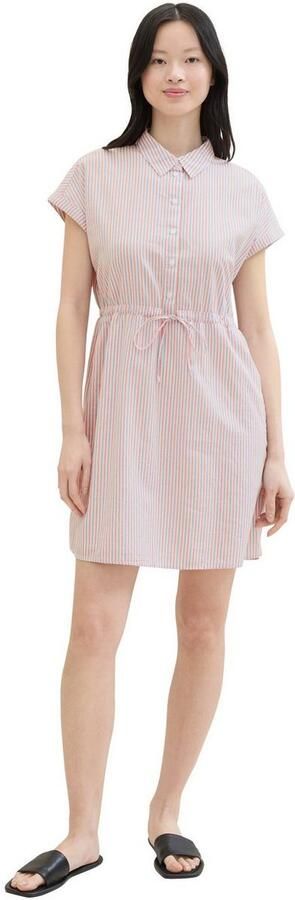 Tom Tailor Denim Jurk met overhemdkraag Zomerjurk in strepen dessin - Foto 4