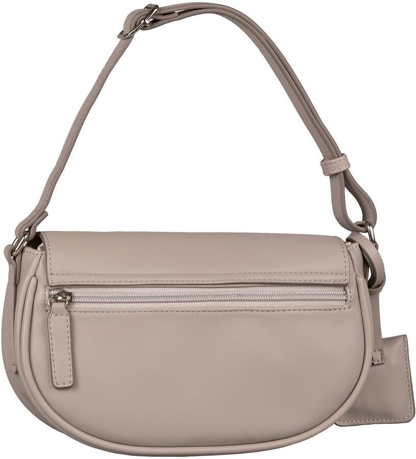 Tom Tailor Denim Schoudertas Bena van glad imitatieleer met fijn logo en decoratieve hanger