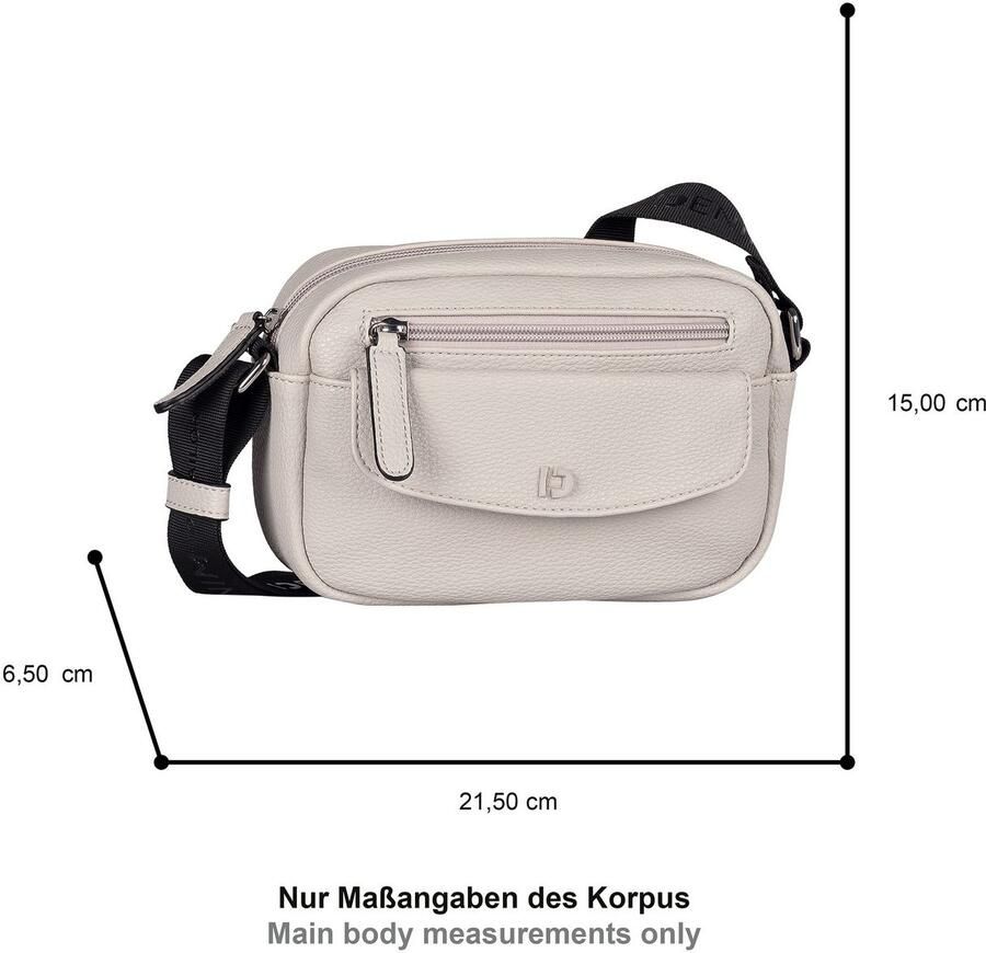 Tom Tailor Denim Schoudertas FARA zachte softer stijl met contrastweefselband en glossy logoprint