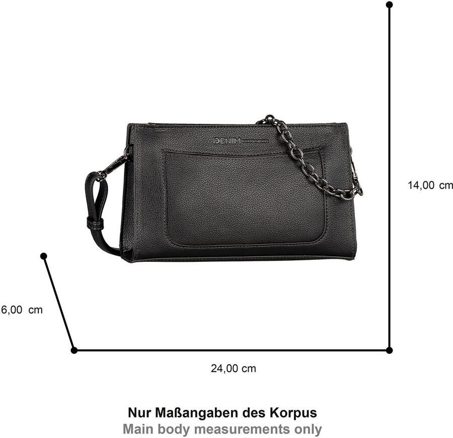 Tom Tailor Denim Schoudertas Lennon van gripvast imitatieleer met afneembare metalen ketting