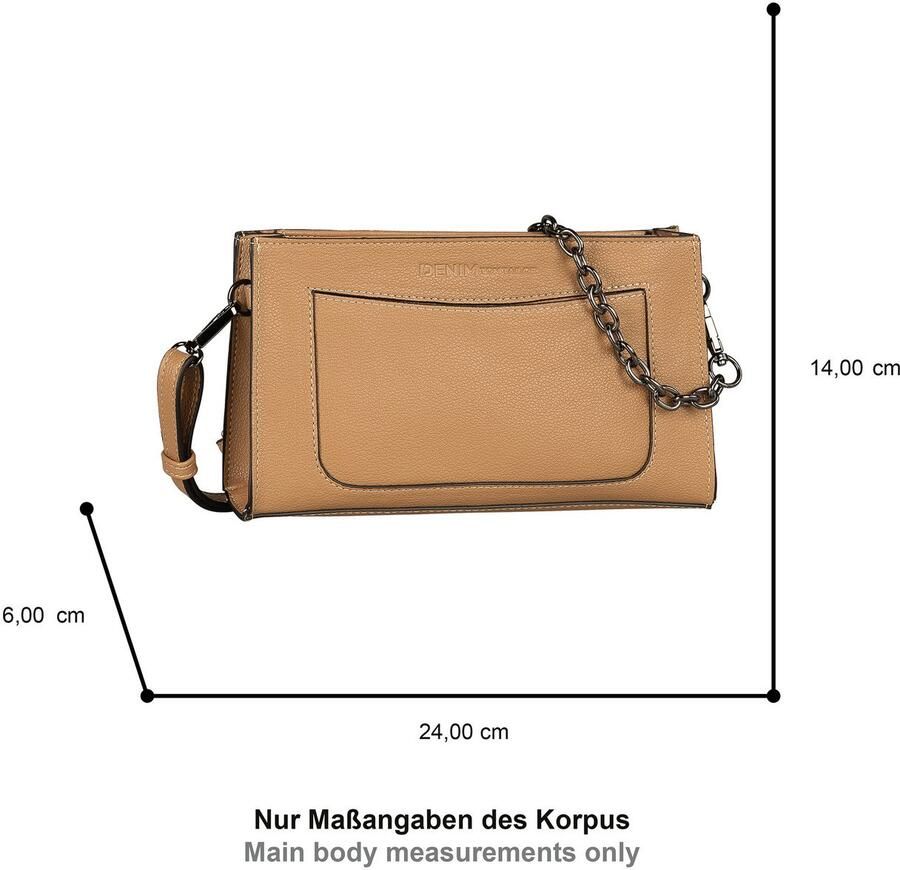 Tom Tailor Denim Schoudertas Lennon van gripvast imitatieleer met afneembare metalen ketting