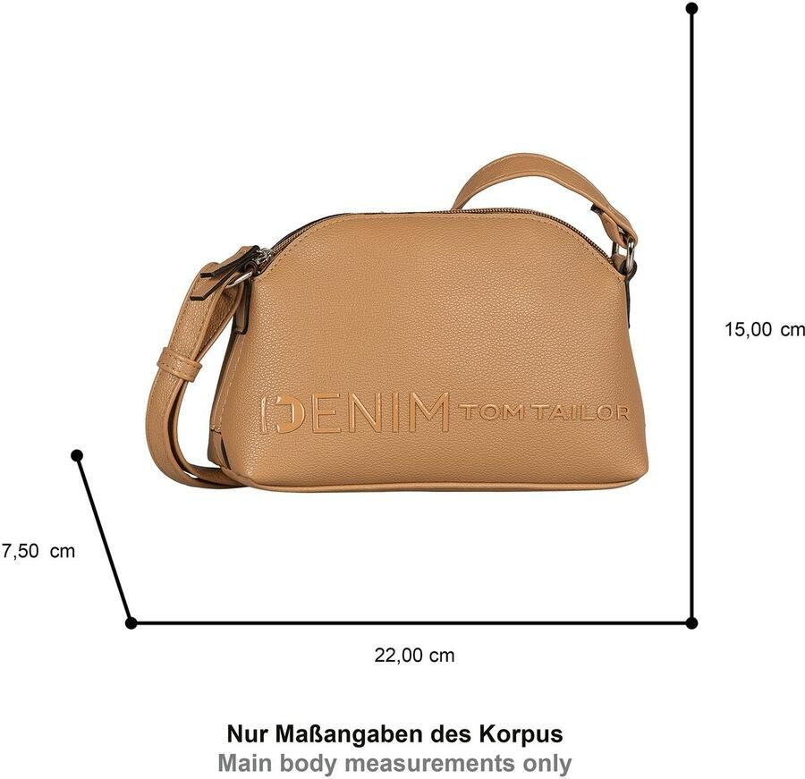 Tom Tailor Denim Schoudertas Zephyra zacht materiaal uitvoerige gekleurde randen fijn glinsterende siliconenlogo