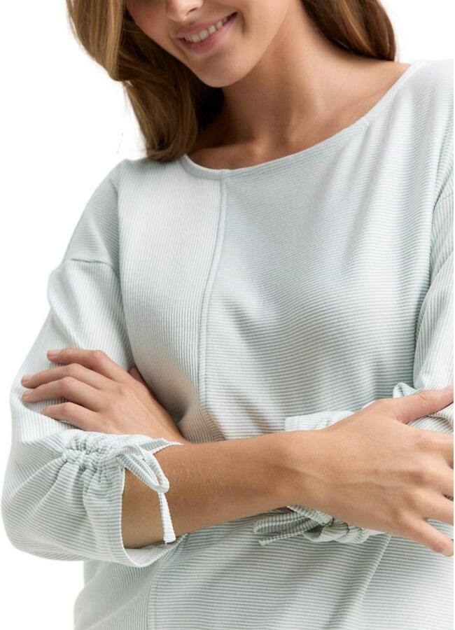 Tom Tailor Denim Shirt met 3 4 mouwen in fijne rib-look - Foto 2