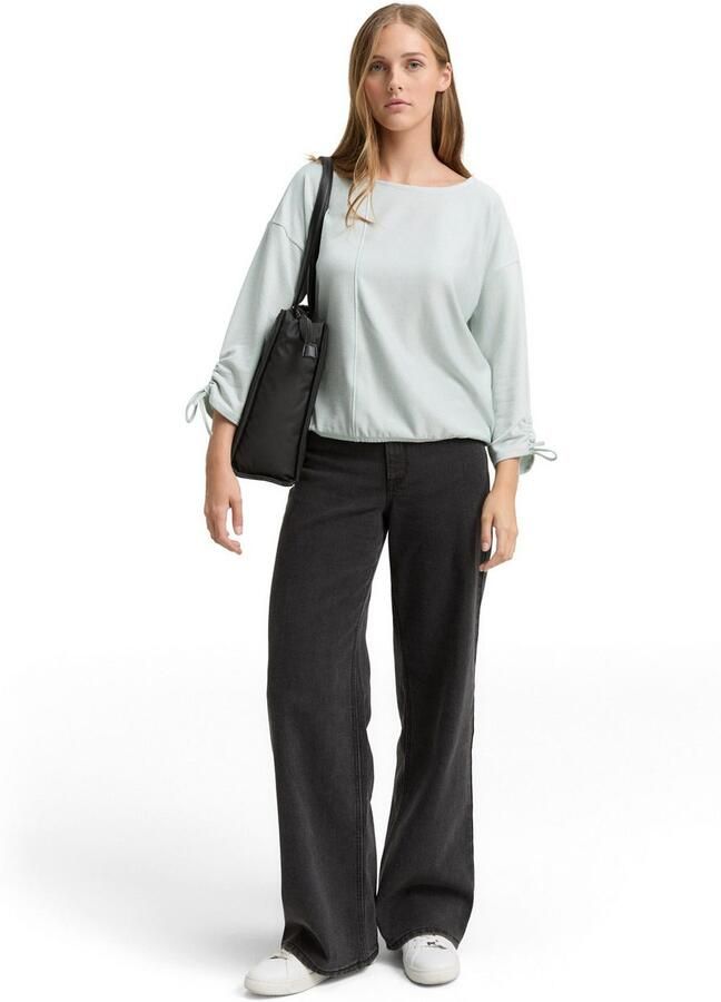 Tom Tailor Denim Shirt met 3 4 mouwen in fijne rib-look - Foto 3