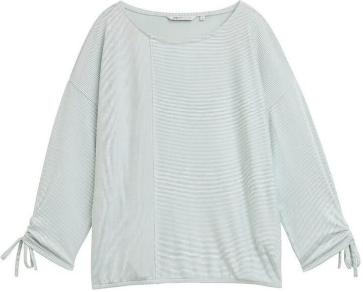 Tom Tailor Denim Shirt met 3 4 mouwen in fijne rib-look - Foto 5