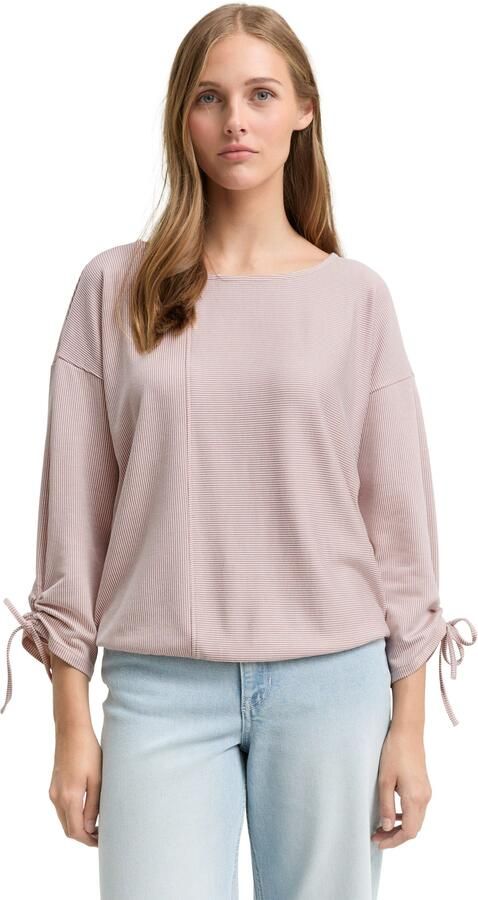 Tom Tailor Denim Shirt met 3 4 mouwen in fijne rib-look - Foto 6