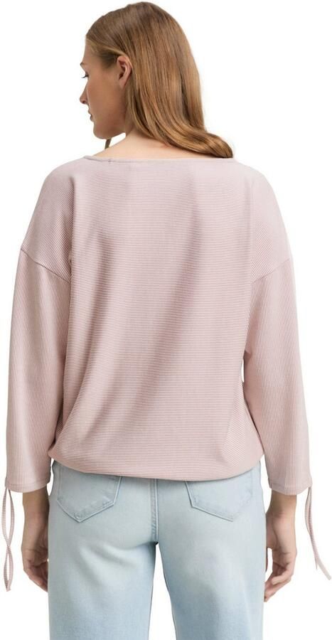 Tom Tailor Denim Shirt met 3 4 mouwen in fijne rib-look - Foto 5