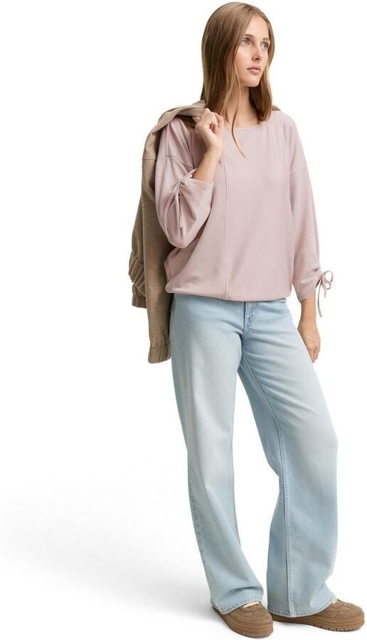 Tom Tailor Denim Shirt met 3 4 mouwen in fijne rib-look - Foto 3