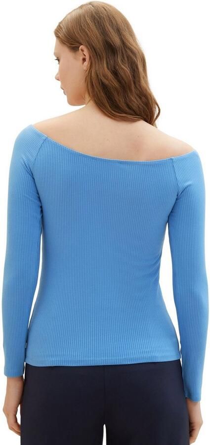 Tom Tailor Denim Shirt met carmenhals - Foto 3