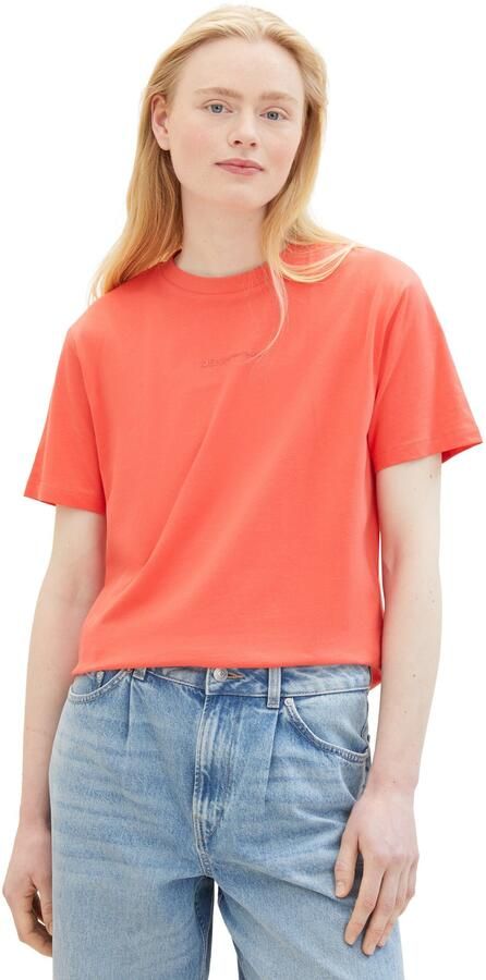 Tom Tailor Denim Shirt met korte mouwen Basic T-shirt met ronde hals en logo-embossing - Foto 6