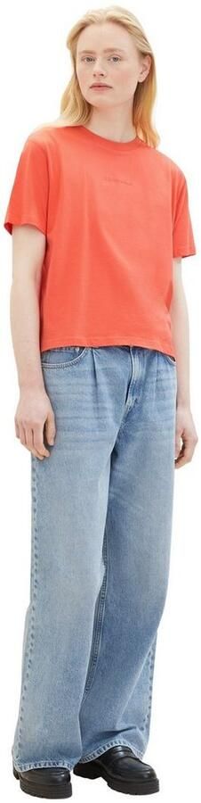 Tom Tailor Denim Shirt met korte mouwen Basic T-shirt met ronde hals en logo-embossing - Foto 5