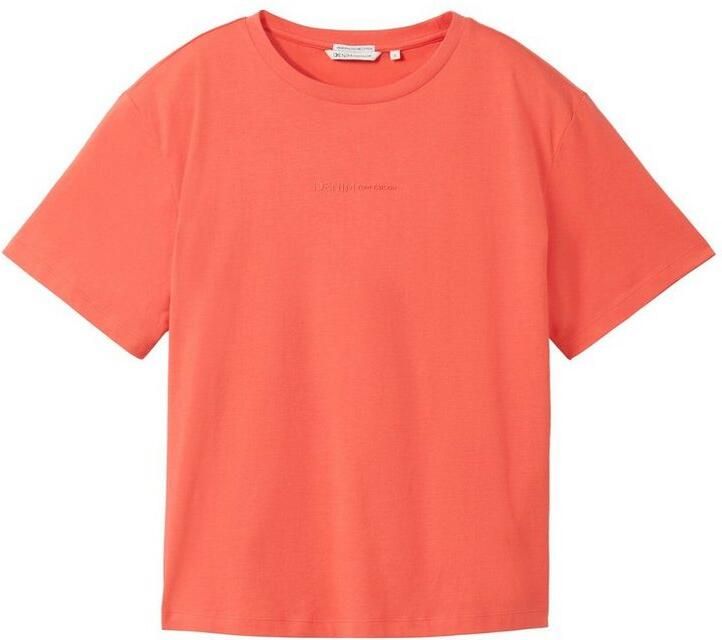 Tom Tailor Denim Shirt met korte mouwen Basic T-shirt met ronde hals en logo-embossing - Foto 2