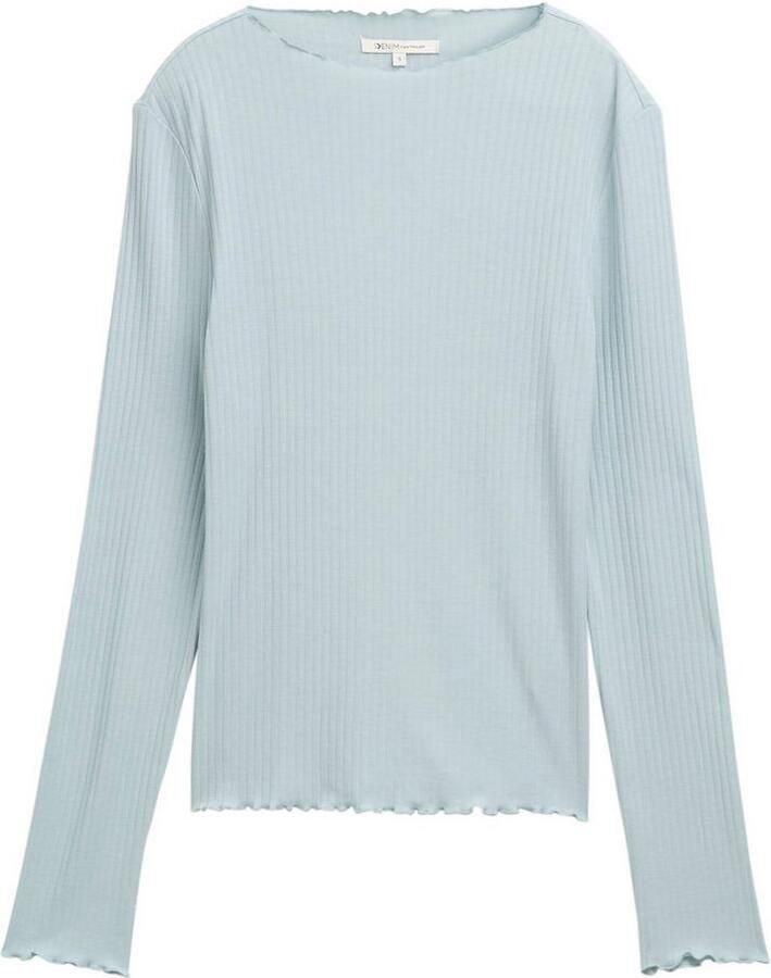 Tom Tailor Denim Shirt met lange mouwen met golvende zoom