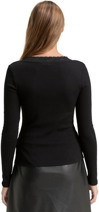 Tom Tailor Denim Shirt met lange mouwen met kanten detail - Foto 5