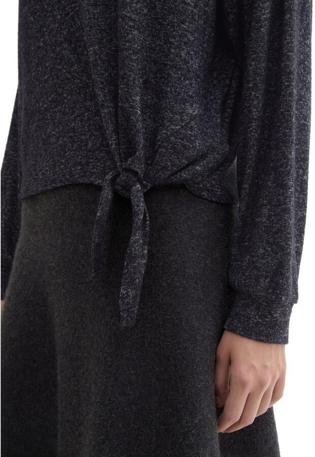 Tom Tailor Denim Regular fit shirt met lange mouwen met extra brede schouders en knoopdetail