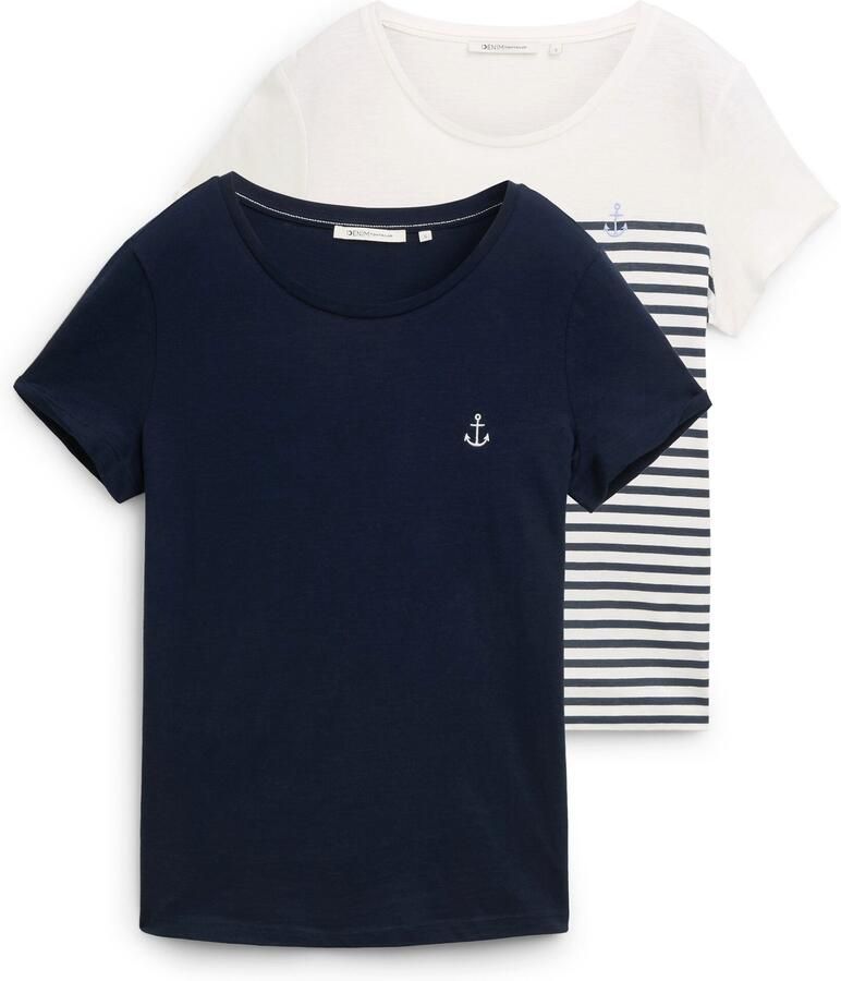Tom Tailor Denim Shirt met print in duo-pack met anker-motief (set 2-delig) - Foto 5