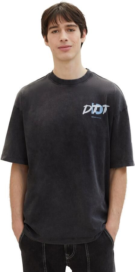 Tom Tailor Denim Shirt met print Oversize en met print voor en achterkant - Foto 6