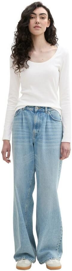 Tom Tailor Denim Getailleerd en geribd shirt met lange mouwen en biologisch katoen - Foto 4