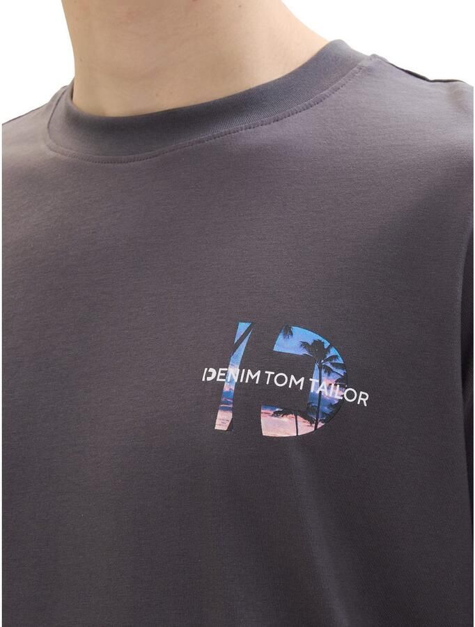 Tom Tailor Denim Shirt met ronde hals met backprint