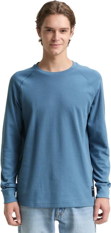 Tom Tailor Denim Shirt met ronde hals met geborduurd logo - Foto 6