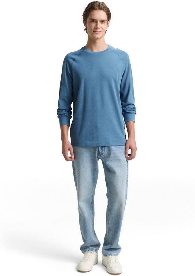 Tom Tailor Denim Shirt met ronde hals met geborduurd logo - Foto 3