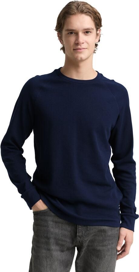 Tom Tailor Denim Shirt met ronde hals met geborduurd logo - Foto 6