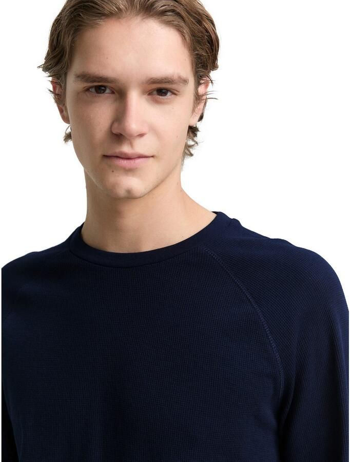 Tom Tailor Denim Shirt met ronde hals met geborduurd logo - Foto 1