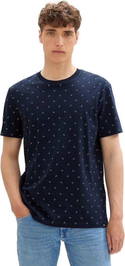 Tom Tailor Denim Shirt met ronde hals met minimale print - Foto 6