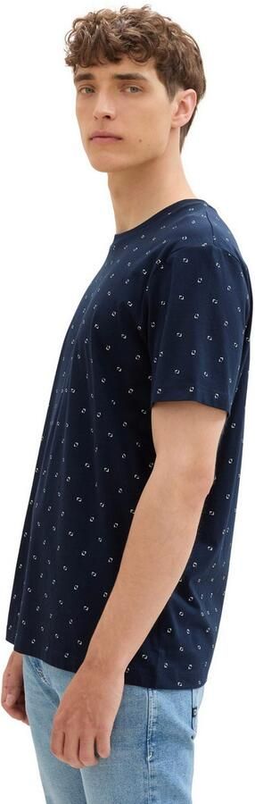 Tom Tailor Denim Shirt met ronde hals met minimale print - Foto 5