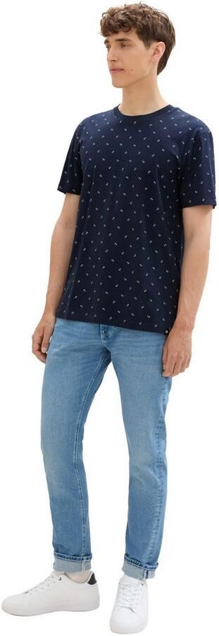 Tom Tailor Denim Shirt met ronde hals met minimale print - Foto 4