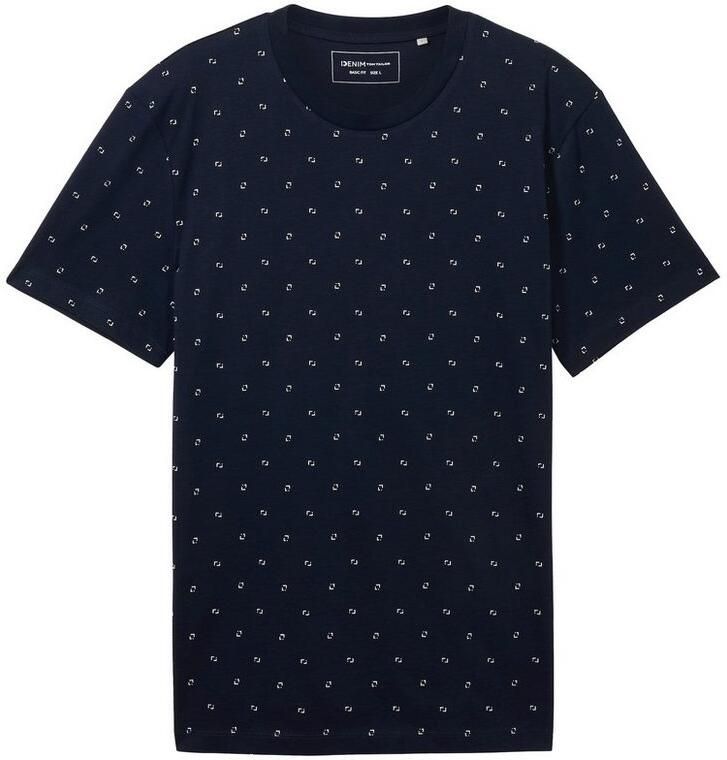 Tom Tailor Denim Shirt met ronde hals met minimale print - Foto 2