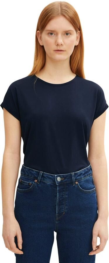 Tom Tailor Denim Loose fit T-shirt van soepele viscosemix - Foto 6