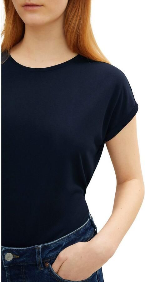 Tom Tailor Denim Loose fit T-shirt van soepele viscosemix - Foto 3