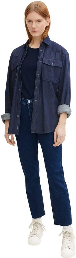 Tom Tailor Denim Loose fit T-shirt van soepele viscosemix - Foto 4