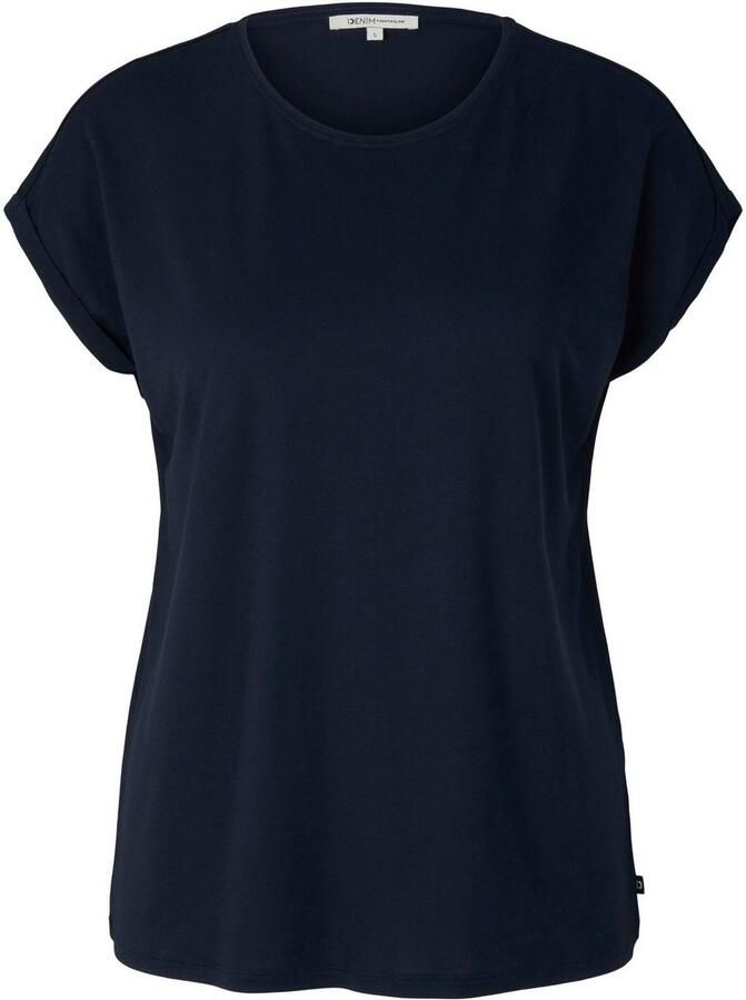 Tom Tailor Denim Loose fit T-shirt van soepele viscosemix